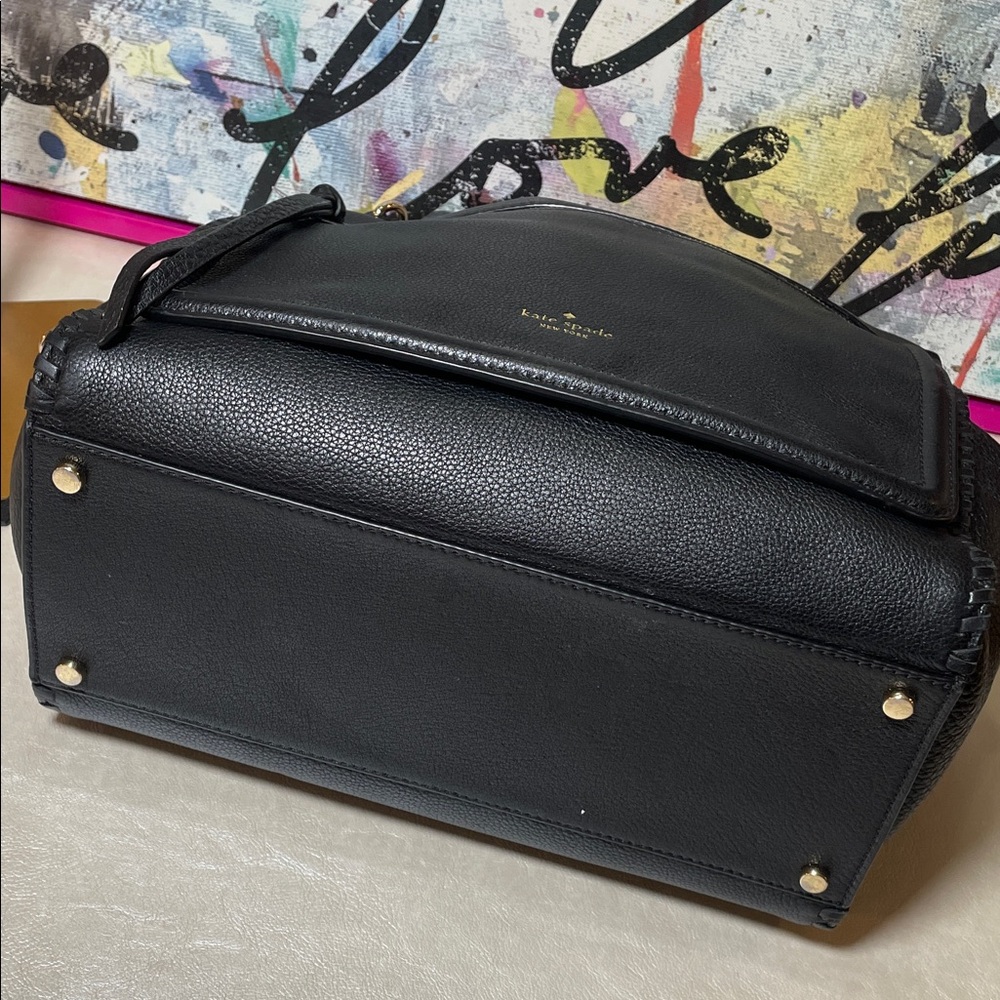 kate spade Ashby Place Abbott Black Leather Satchel with Gold Hardware - Picture 10 of 16